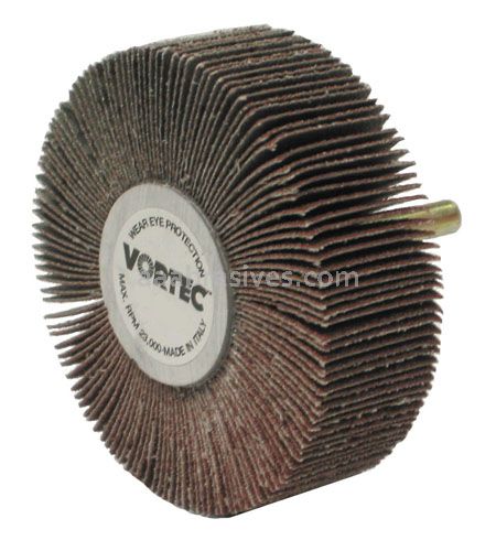 Weiler 36501 - 15-Piece 2" 1/4" Stem, 60, 80, 120 grits, Vortec Pro Flap Wheel Countertop Display (15-Piece) - 012382365011