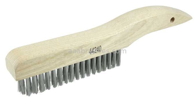 Weiler 44240 Plater's Brush Stainless Fill 4 X 18 Rows Shoe Handle