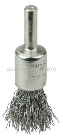 Weiler 10373 1/2" Nickel-Plated Cup End Brush .020" Stainless Steel Crimped Wire Fill