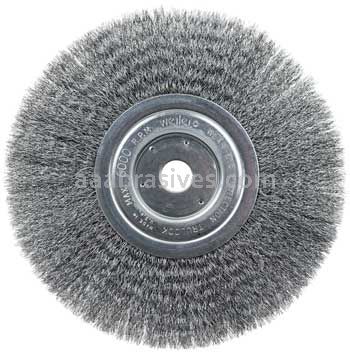 Weiler 01138 8" Narrow Face Crimped Wire Wheel .006" Steel Fill 3/4" Arbor Hole