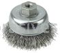 Weiler 13243 3" Crimped Wire Cup Brush .014" Steel Fill 3/8"-24 UNF Nut