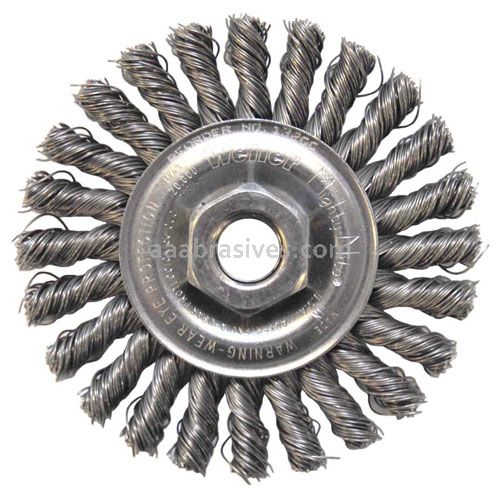 4" Cable Twist Wire Wheel, .020, 1/2"-13 A.H. (CTA-4)