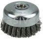 Weiler 94012 4" Double Row Knot Wire Cup Brush .023" Steel Fill 5/8"-11 UNC Nut