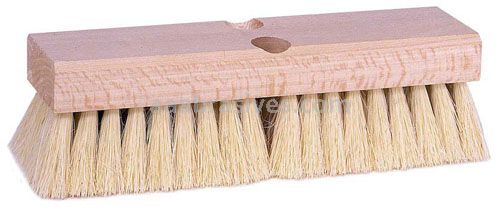 9" Deck Scrub Brush, Cream Colored Synthetic Fill