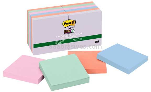 Post-it™ Super Sticky Recycled Notes 654-12SSNRP 3 in x 3 in Bali Collection 3M 7100061960