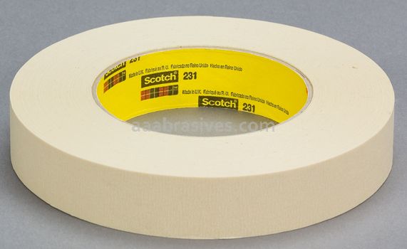 3M™ 7000088516 Paint Masking Tape 231/231A Tan 48 mm x 55 m 7.6 mil