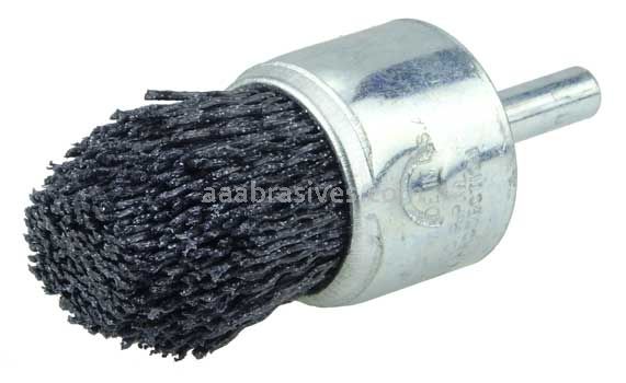 Weiler 86159 1" Diameter FME-Compliant Black Nylox Controlled Flare End Brush .035/80 CG Crimped Fill