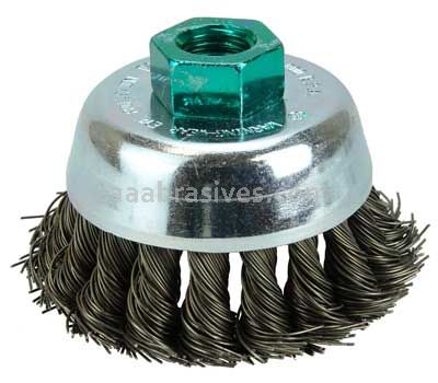 Weiler 13717 2-3/4" Single Row Knot Wire Cup Brush .014" Steel Fill M14 x 2.0 Nut