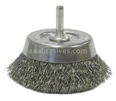 Weiler 14302 2 3/4" Crimped Wire Utility Cup Brush .0118" Steel Fill 1/4" Stem