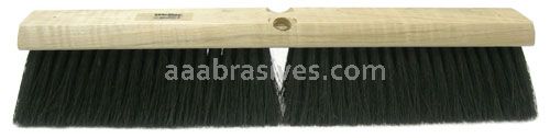 24" Medium Sweep Floor Brush, Black Horsehair & Synthetic Fill