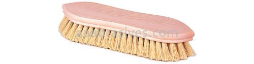 9" Pointed End Scrub Brush, 1-1/8" White Synthetic Fill