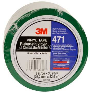 3M™ 7010375094 Vinyl Tape 471 Green 3" x 36 yards