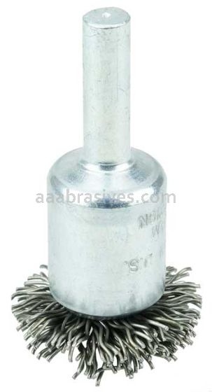 Weiler 10099 1" Circular Flared Crimped Wire End Brush .020" Steel Fill