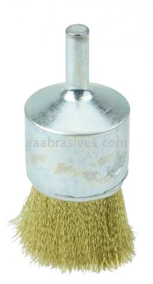 Weiler 10128 1" Crimped Wire End Brush .005" Brass Fill