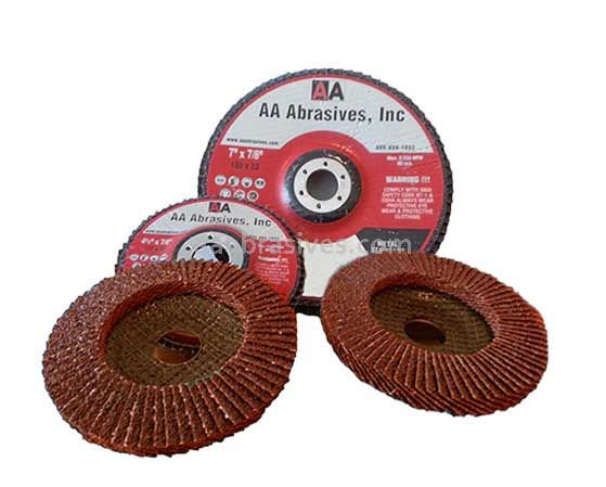 4-1/2" Abrasive Flap Disc Standard, T-29Angled, Phenolic Backing, 36 A/O RB, 5/8-11" A.H.
