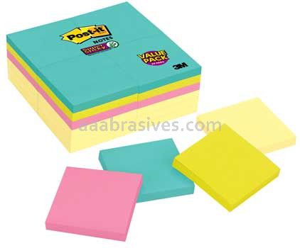 Post-it™ Super Sticky Notes 654-24SSCYM 3 in x 3 in Miami Collection 3M 7100088279