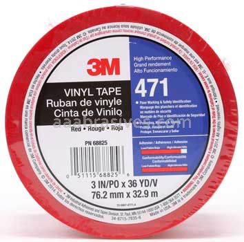 3M™ 7100064525 Vinyl Tape 471 Red 3" x 36 yards