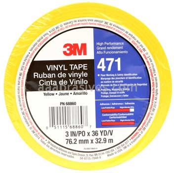 3M&trade; 7100081928 Vinyl Tape 471 Yellow 3" x 36 yards
