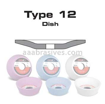 6x1/2x1-1/4, Grinding Wheel, T-12, Vitrified, WA60-J-V, White Premium A/O