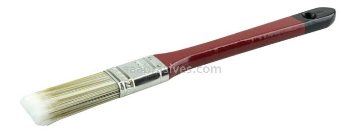 Weiler 40014 1" Flat Sash Brush Poly/Nylon Fill 2-1/4" Trim Length Red Lacquered Handle