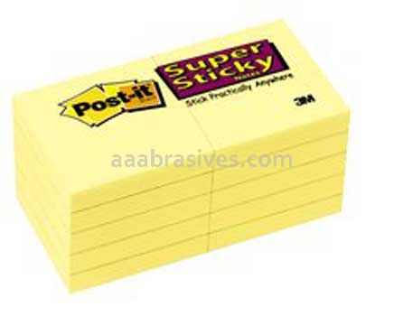 Post-it&trade; Super Sticky Notes 622-10SSCY 2 in x 2 in Canary Yellow 3M 7000052461