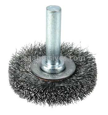 Weiler 17951 1-1/2" Stem-Mounted Crimped Wire Radial Wheel .008" Steel Fill 1/4" Stem