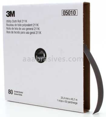 3M™ 7000118330 1 x 50 yds 80 Grit J-weight 211K Utility Cloth Roll
