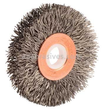 Weiler 15453 2" Small Diameter Crimped Wire Wheel .0104" Steel Fill 1/2" Arbor Hole