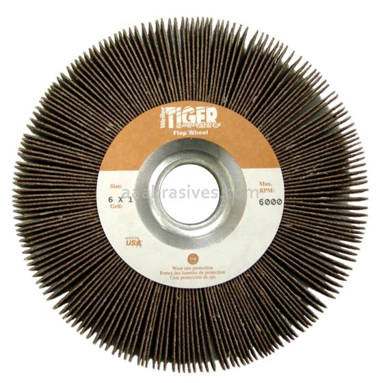 Weiler 53289 - 6" x 1" 1" A.H., 120 AO, Tiger Coated Abrasive Flap Wheel - 012382532895