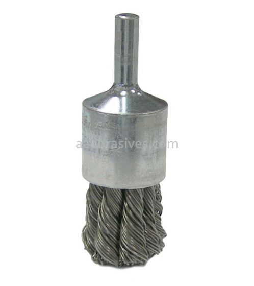 Weiler 36050 - 3/4" 1/4" Stem, .020, Retail Pack, Vortec Pro Knot Wire End Brush - 012382360504