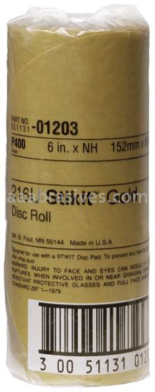 3M™ 7000119679 6” P400 Grit Stikit™ Gold Disc Roll