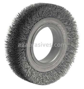 Weiler 06020 4-1/2" Medium Face Crimped Wire Wheel .0118" Steel Fill 2" Arbor Hole