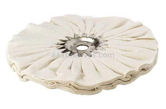 Unmounted Buffing Wheel 8" Dia. 5/8" Arbor Hole 16 Ply Airway 158-AS Cotton White