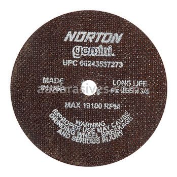 Norton 4 x .035 x 3/8 Gemini Long Life D Sides Reinforced Type 01 Straight Wheels