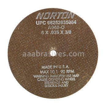 Norton 6 x .035 x 3/8 A60-OBNA2 D Sides Reinforced Type 01 Straight Wheels
