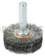 Weiler 17603 1-1/2" Wide Face Stem-Mounted Crimped Wire Wheel .008" Steel Fill 1/4" Stem