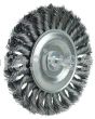 Weiler 17686 4" Stem-Mounted Knot Wire Wheel .0118" Steel Fill 1/4" Stem