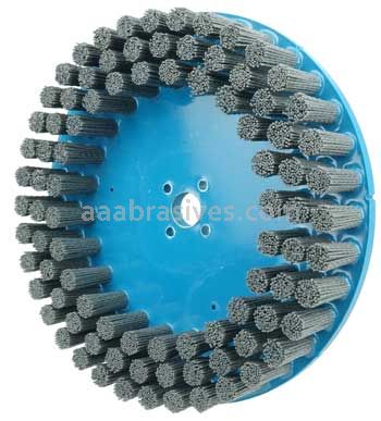 Weiler 85930 10" Nylox Disc Brush Crimped Filament .040/120 SC Fill 7/8" Arbor Hole