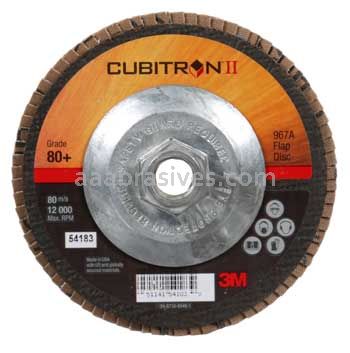 3M&trade; 7100049202 5 x 5/8-11 80+ Grit 967A T27 Cubitron&trade; II Flap Disc