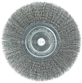 Weiler 01178 8" Narrow Face Crimped Wire Wheel .014" Steel Fill 3/4" Arbor Hole