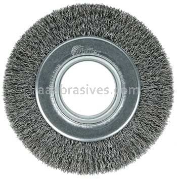 Weiler 03070 6" Wide Face Crimped Wire Wheel .014" Steel Fill 2" Arbor Hole
