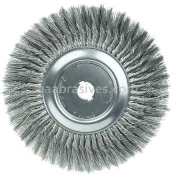 Weiler 08209 12" Standard Twist Knot Wire Wheel .014" Steel Fill 1-1/4" Arbor Hole