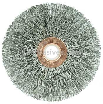 Weiler 16973 3" Small Diameter Crimped Wire Wheel .014" Stainless Steel Fill 1/2"-3/8" Arbor Hole