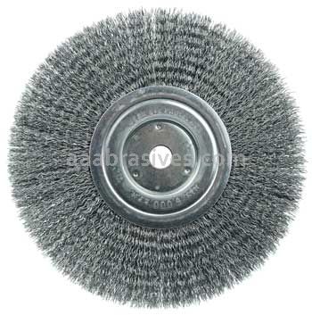 Weiler 36205 Wolverine 8" Crimped Wire Wheel .014" Steel Fill Narrow Face 5/8" Arbor Hole