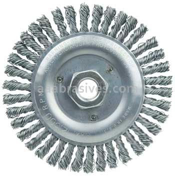 Weiler 36295 Wolverine 5" Knot Wire Wheel Stringer Bead Twist .020" Steel Fill 5/8"-11 UNC Nut
