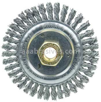Weiler 79801 Dually 4-1/2" Root Pass Weld Cleaning Brush .020" Steel Wire Fill 5/8"-11 UNC Double-Hex Nut
