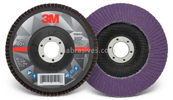 3M™ 7100178123 5 x 7/8 80+ Grit 769F T29 Flap Disc