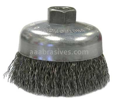 Weiler 36237 Wolverine 6" Crimped Wire Cup Brush .020" Steel Fill 5/8"-11 UNC Nut