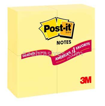Post-it&trade; Notes 654-24VAD-B 3 in x 3 in Canary Yellow 3M 7010369843