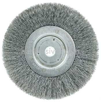 Weiler 01035 6" Narrow Face Crimped Wire Wheel .006" Steel Fill 5/8"-1/2" Arbor Hole